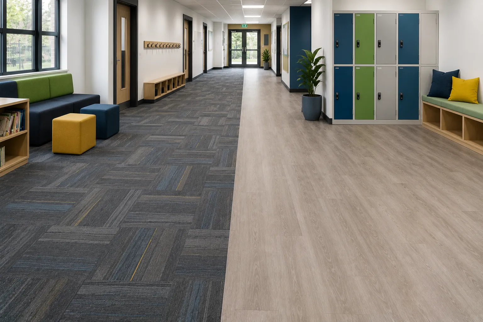 Carpet Tiles vs Vinyl Flooring For Schools